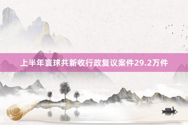 上半年寰球共新收行政复议案件29.2万件