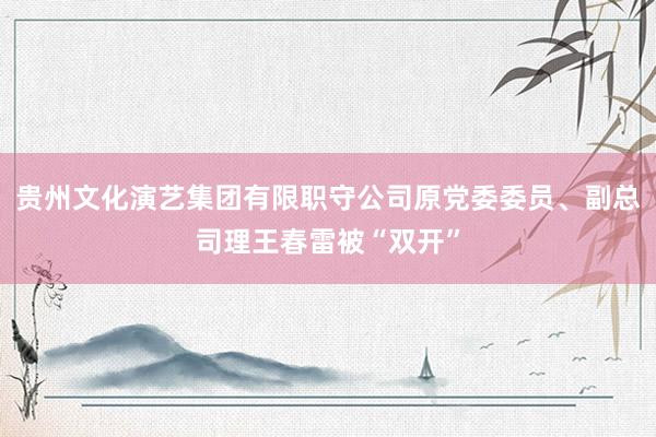 贵州文化演艺集团有限职守公司原党委委员、副总司理王春雷被“双开”